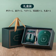 컵 워머 머그 따뜻한 단체 55도 온열 히터 커피잔 그린 보온 사무실 유지 선물 세트, E. l 그린 따뜻한 컵 선물 상자, 1개