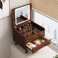 간이 화장대 좌식 접이식 틈새 우드 수납장, 목재, 9088 돌출형 창 월넛