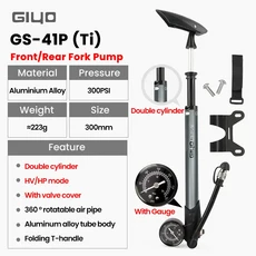 자전거정비GIYO-자전거 충격 서스펜션 펌프 300psi 고압 게이지 포함 산악 알루미늄 자전거 포크 & 리어 MT, 01 GS-41P-Ti