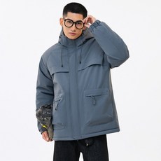 石墨烯戶外沖鋒登山棉服 - 保暖鎖溫防風禦寒防水情侶款外套棉襖, 高級灰