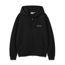 와키윌리 베이직 와키 타이포 로고 후드집업 블랙 23C710 27Y153