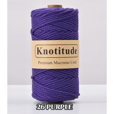 3.0mm 100 yard 꼰사 마크라메 콘사 컬러로프 마크라메 실 재료, PURPLE #26, 1개