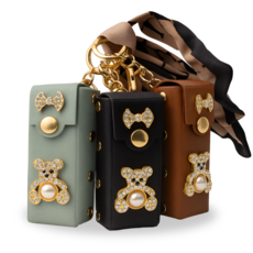 사시오 립밤 키링 케이스 가죽 휴대용 립스틱 홀더 가방꾸미기