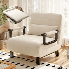 SeekFun 프리미엄 소파베드 등받이 각도 조절 3가지 모드 공간활용 소파 겸 침대 1인용 2인용, 화이트100cm