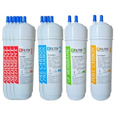 e-filter 국산 정수기필터 7인치 한방향 24cm 1년치8개 호환필터, 1개, 7인치 1년치8개