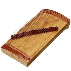 迷你21弦小古箏 揚州民族樂器 便攜式泡桐木素麵古箏 初學練指器 68釐米練習箏, 68厘米【淺色面板】, 1個