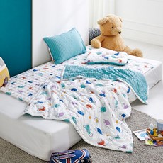 모던하우스 아동용 마미허그 소프트워싱 사계절 낮잠이불 크레용디노, 아이보리