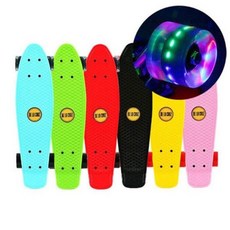 크루져 보드 LED 스케이트 숏보드 페니보드 56cm (Araium), 03 A.핑크