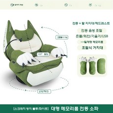 전기 싱글 소파 흔들의자 리클라이너 안락 전동 수면 쇼파, 강철 발, 난간 고정해, 초/흰 전기+음성+악세사리 긁기천
