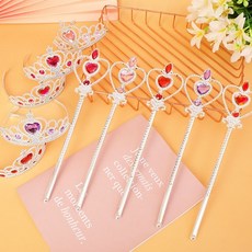 생일 파티 공주 티아라 왕관 요술봉 [생일파티 큐빅 보석 머리, 블루요술봉, 블루요술봉
