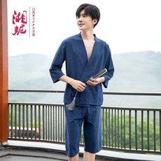 4D 職業裝新款花朵純棉小和服男女款情侶汗蒸服吸汗透氣洗浴服