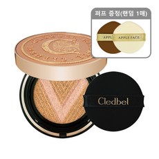 끌레드벨 리프팅 쿠션 글로우 파워 V 밀착 본품(로즈골드케이스)+퍼프1매, 1개, 23호 본품(로즈골드케이스)+애플페이스 퍼프1매(랜덤)