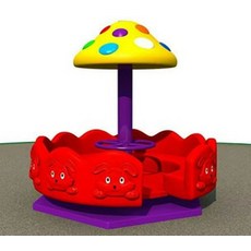 놀이터 회전목마 어린이집 펜션 회전의자 놀이기구 대형 회전 실내 광장, 6인용 해바라기 회전의자 블루