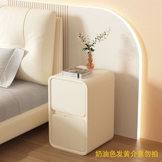 椿嶼 實木床頭櫃2025新款簡約現代小型輕奢奶油風臥室床邊櫃, 1個, .奶油色20寬*40厚*47高