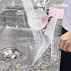 이즈GLOWING 씽크대 물막이 물튀김방지 물가림막 국산 투명 설거지 물받이 가드 가림막, 1개, 투명+싱크대물막이
