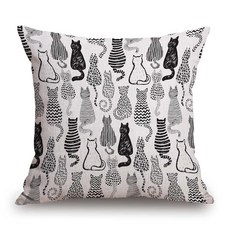 장식용 쿠션 커버 고양이 베개 커버 귀여운 꼬리 장식 베개 커버 소파 소파 의자 침대용 고양이 테마 선물 쿠션 커버 45.7 x 45.7cm(18 x 18인치), Tss20