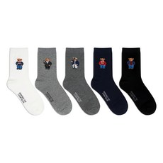 Park Goon 男款小熊圖案中筒襪 5雙組
