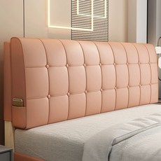 침대 헤드보드 벽쿠션 머리 프레임 등받이쿠션 침실, 테크 패브릭 - 스위트오렌지 - 체크
