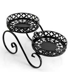 앤틱 철제 화분 받침대 노블레스 너우 2단 화분대, 쿠팡 너우2단화분대 블랙