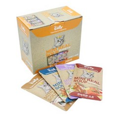 더캣츠 미니리얼 스프 파우치 고양이간식, 40개, 삼계 치킨북어 가다랑어치킨 연어치킨, 40g