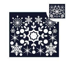 크리스마스 스티커 장식 겨울 눈송이 06 상점 쇼윈도 숙소 유리문 연말