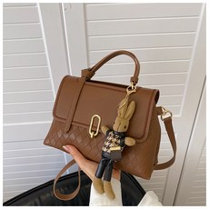 HAM토트백 퀼팅 핸드메이드 DIY 소재 가방 숄더겸 크로스백, 커피 01, 1개