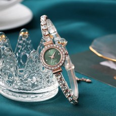 여자시계 패션시계 오로라벨 슬라이드 여성 손목시계 그린