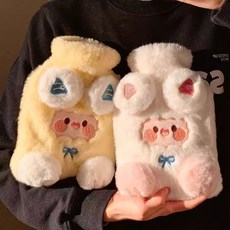 賣場新品冬季必備註水式熱水袋安全保暖女生加厚學生防爆冬季可愛註水熱水袋肚子毛絨暖水袋暖手灌水寶寶, 小羊的幸運禮物【無熱水袋】,高密度PVC材質