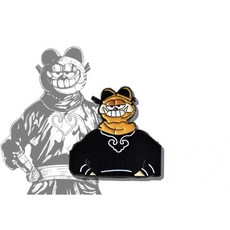 破壞之王蒙面加菲貓胸針周星星 周星馳 何金銀 吳孟達 鬼王達 斷水流空手道大師兄ins潮流男女情侶徽章交換禮物禮品, 1個,3*3公分, 1個