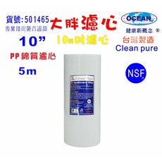 Clean pure 10英吋大胖5m PP棉質NSF濾心 台灣製造 淨水器濾心 全戶淨水, 1個, 501465