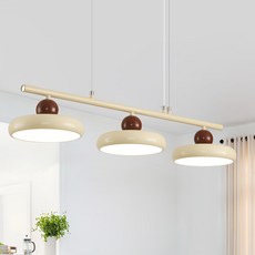 joxy LED 3등 원형 볼 플라잉 디스크 펜던트 조명 103-3, 베이지색