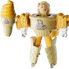 麥樂堡變形聯盟玩具 漢堡變形金剛玩具 變形機器人 漢堡薯條 變形玩具 兒童玩具, 1個, 【雙形態】冰淇凌變形機器人