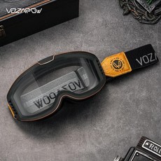 vozapow 오토바이 라이딩 고글 변색 렌즈 김서림 방지 방풍 방진 안경 착용, 1개, 투명 단일-커피 프레임