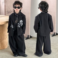 兔巴叮童裝 新中式男童西裝套裝 2025新款兒童休閒西服 男孩走秀演出服 花童西裝禮服 開學畢業演出服