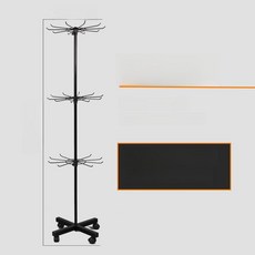 폰케이스 진열대 2단 51cm 귀걸이 전시대 블랙 디피, 1개, 블랙 3단 선반 (바퀴 포함)