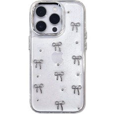 영스피플 글리터 미니 리본 아이폰 케이스 TPU 귀여운 투명 17 16 15 14 13 12 플러스 프로맥스