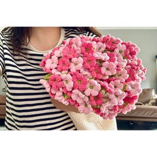 모미얀 벚꽃 꽃다발 블랭킷 벚꽃 꽃다발 담요 DIY 키트, 핑크2색 80cm(몸통 아이보리), 1개