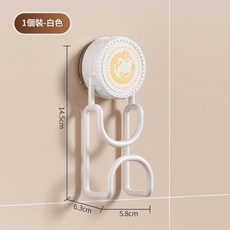 免打孔臉盆掛架, 龍紋吸盤白色1個裝, 1個