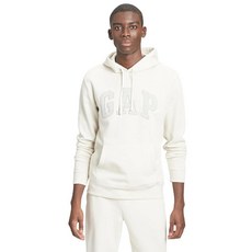 GAP 남성용 헤리티지 로고 풀오버 후디 표백되지 않은 흰색