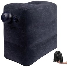 1팩 풍선 여행용 발 베개 다리 베개 야외 의자 비행기 사무실 가정 기차 자동차용 3겹 높이 받침대 (네이비 1팩), 1pack Navy