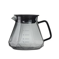 부엌에 손잡이 커피 주전자 메이커 유리가 있는 높은 붕규산 유리 냄비 (색상-S950-gray-600ML), S950-gray-600ML