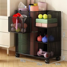 프리미엄 운동기구 정리함 수납 이동식 폼롤러정리함, 1개, 다기능수납모델A아테네스블랙이동식+