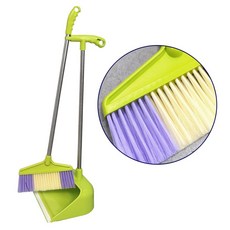 입식 빗자루 쓰레받기 세트 학원 매장용 병원 실내용빗자루 방비 청소용, 스탠드방비세트, 1개