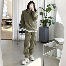 ALLNSHOP 女式 Durban Anorak 半拉鍊慢跑褲上衣和下裝套裝