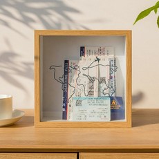 티켓보관함 야구티켓 수집 홀더 액자 티켓북 투명 엽서보관, 8인치 3cm, 1매, 내추럴우드컬러