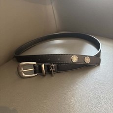 ClareLewis復古做舊鍍銀安卡意大利頭層甩紋牛皮皮帶