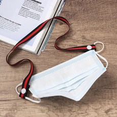 삼선 똑딱이 마스크 스트랩(레드블랙)+그릿커머스Shop