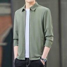防曬外套男生夏天冰絲涼感外套大尺碼輕薄透氣吸濕排汗速乾防曬衣寬鬆翻領防曬外套休閒登山跑步運動外套工作薄外套短版上衣, M 建議體重(45-52.5公斤), 太空綠