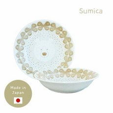 Sumica 刺蝟/貓咪/熊/鳥 大臉碗盤 陶瓷餐盤 深盤, 1個, 深盤20cm (熊)
