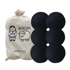 베르카일 건조기 양모볼 6p + 파우치 세트, 블랙, 1세트